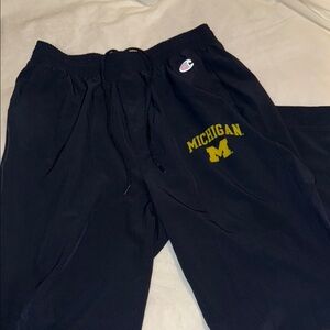 Champion Black Sweatpants with Yellow Michigan Logo